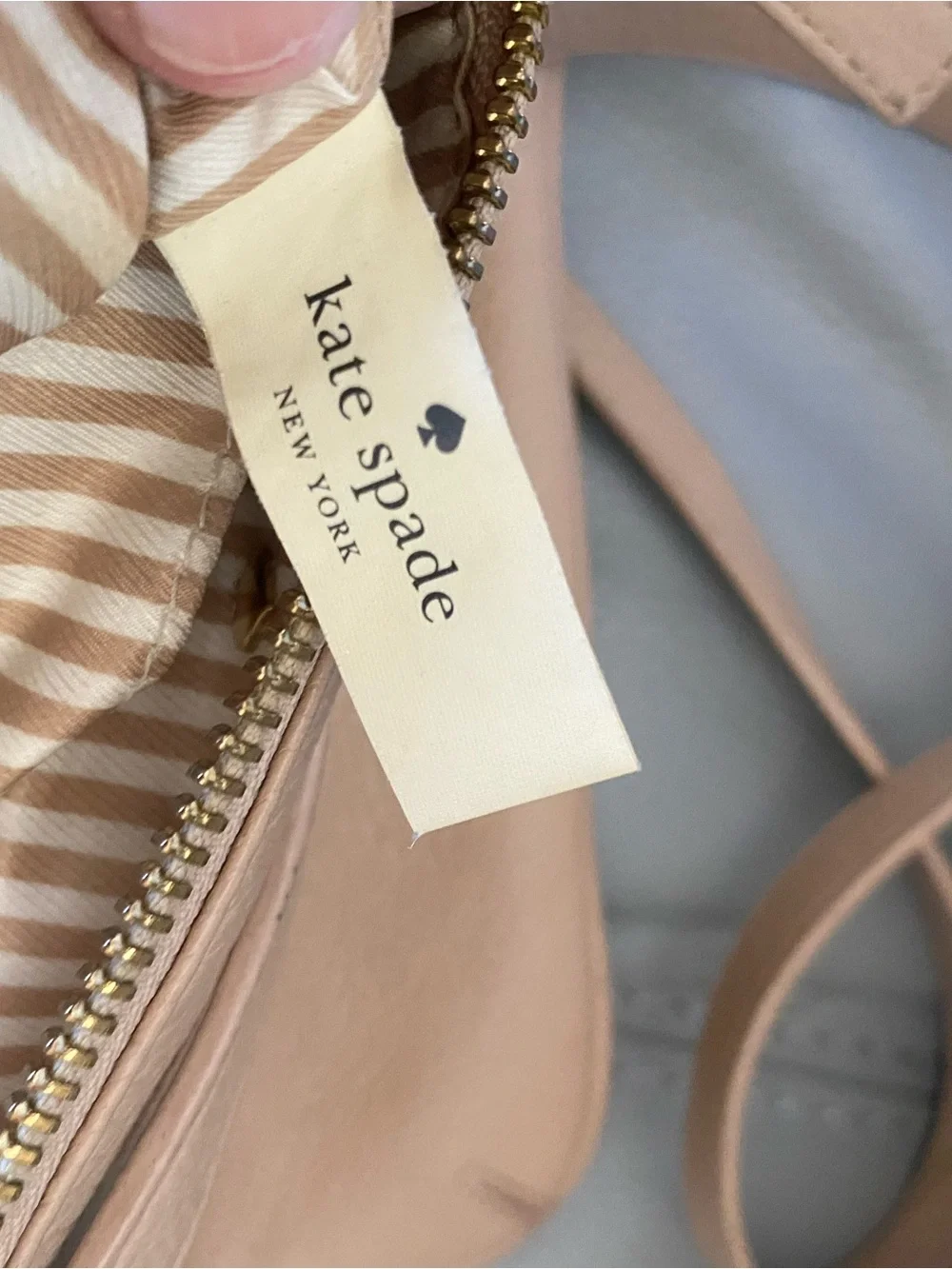 kate spade Cream Leather Crossbody with Front Zip